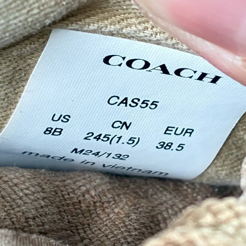 Coach Monogram Brown Canvas Low Top Casual Sneakers Shoes CAS55 Women's Size 8B